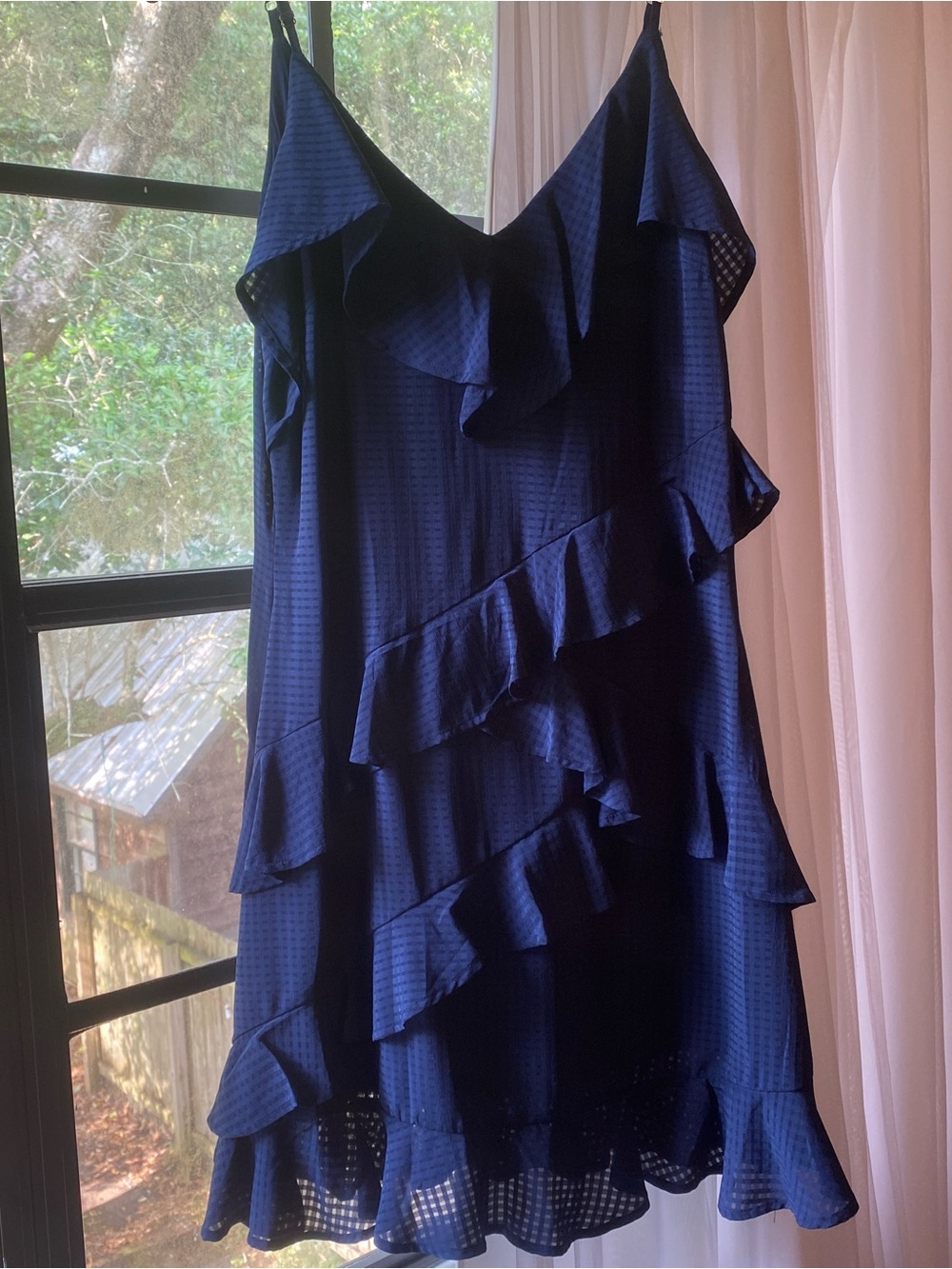 Gianni Bini Navy Ruffle Mini Dress